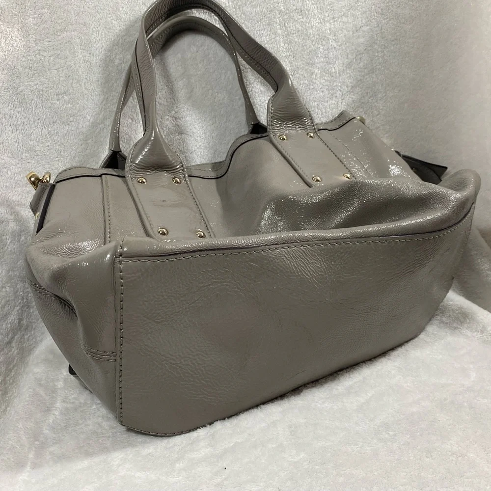 Kate Spade New York Tote/Handbag - Gray/Tan - Patent Leather